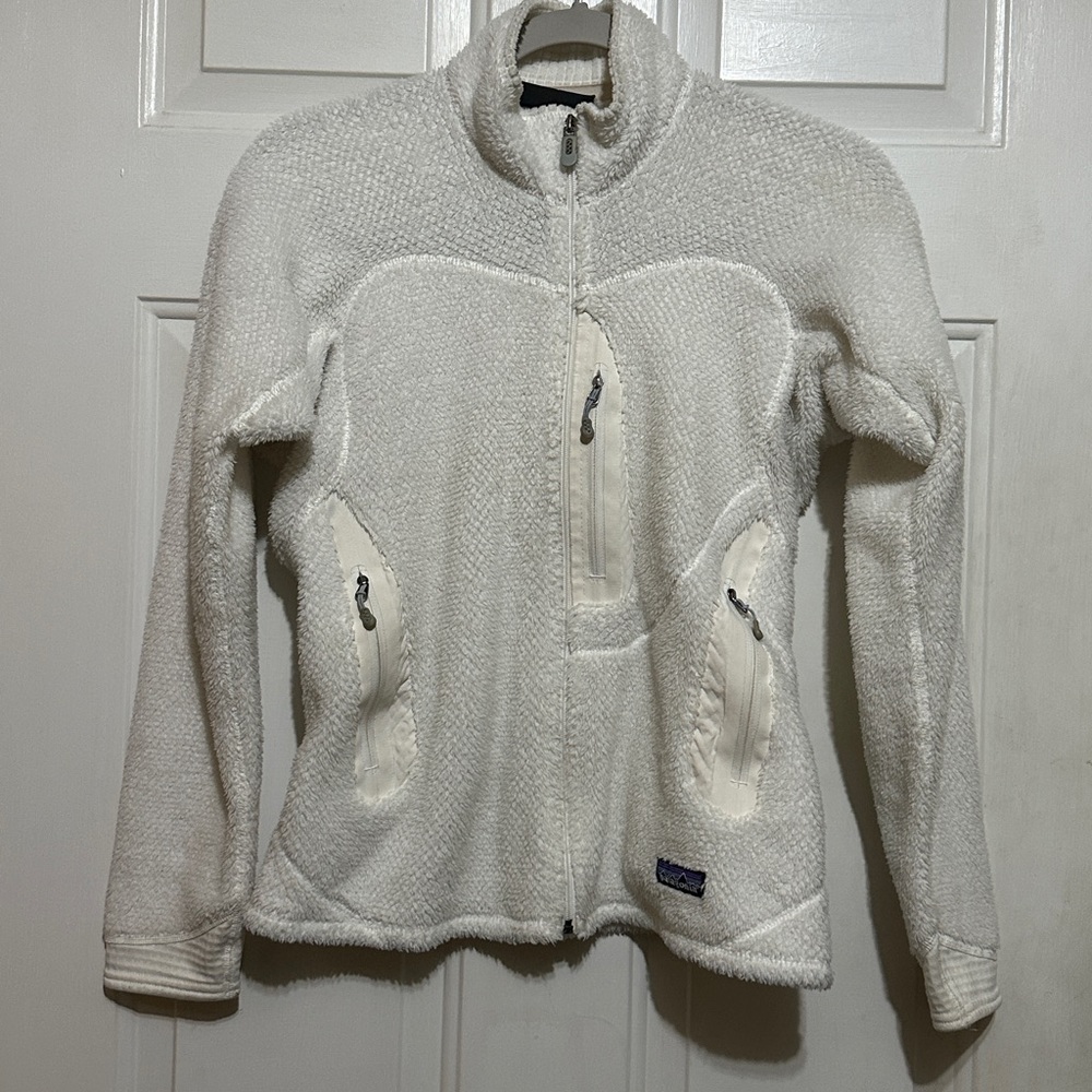 Patagonia R2 Fleece Jacket‎ White Full Zip Polartec Pockets Women’s Small